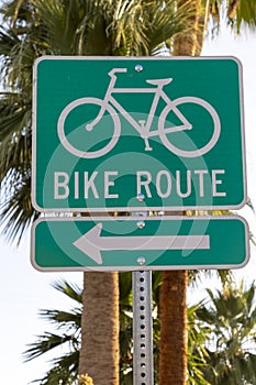 Green Bike Route Sign