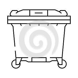 green bin waste sorting line icon vector illustration