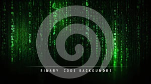 Green binary code background