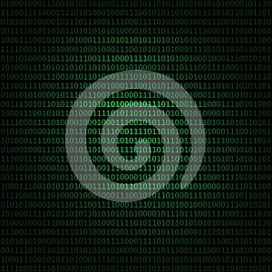 Green binary code on black background. Computer code vector illustration background