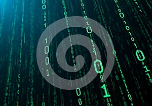 Green binary code, comprised of ones