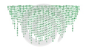 Green Binary Code Digital Rain Matrix Tech Background Vector, vector design Generative AI