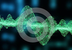 Green binary code forms a wave