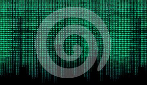 Green binary code matrix background