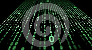 Green Binary Code Matrix Data Flow Background