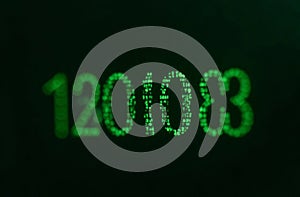 Green Binary Code Numbers Black Screen Abstract Matrix Background. AI Generative