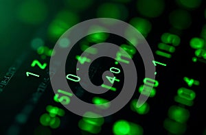 Green Binary Code Numbers Black Screen Abstract Matrix Background. AI Generative