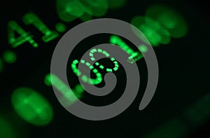 Green Binary Code Numbers Black Screen Abstract Matrix Background. AI Generative