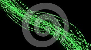 Green Binary Code Stream Abstract Technology Digital Data Flow