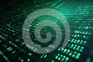 Green binary data close-up