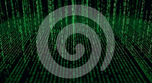 Green Binary Data Flow Background