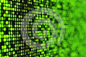 Green binary digital background.