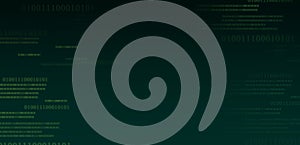 Green binary numbers 0101 code on dark background. Data Stream for infosec and cryptography