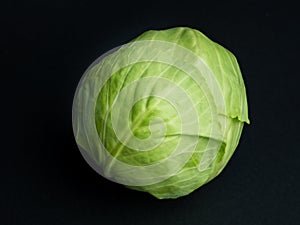 Green Bio Cabbage on Black background