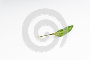 Green Bird`s eye chili ,Thai Chili pepper ,bird chili pepper nature isolate on white background.