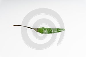 Green Bird`s eye chili ,Thai Chili pepper ,bird chili pepper nature isolate on white background.