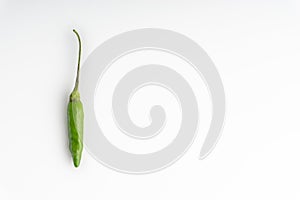 Green Bird`s eye chili ,Thai Chili pepper ,bird chili pepper nature isolate on white background.