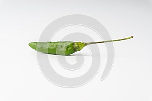 Green Bird`s eye chili ,Thai Chili pepper ,bird chili pepper nature isolate on white background.