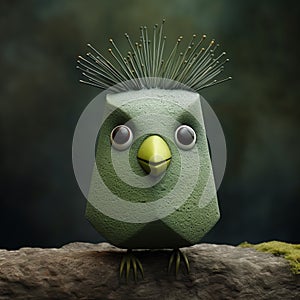 Green Bird Sculpture: Inspired By Bill Gekas And Charles Schulz