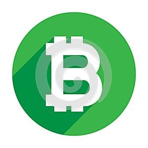 Green Bitcoin logo, editable vector illustration