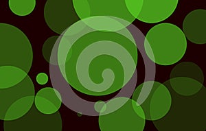 Green and black abstract image with transparent circles for your brand book. A graceful pattern with a gradient for the