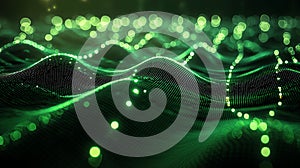 Green and Black Blockchain Network Matrix