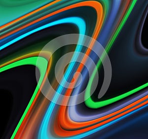 Green black blue waves shades, abstract geometries, background