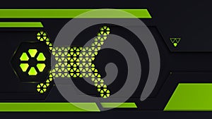 Green and black contrast abstract technology background. Layout design tech. Vector corporate design.
