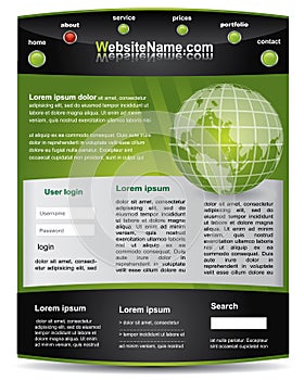 Green and black editable website template