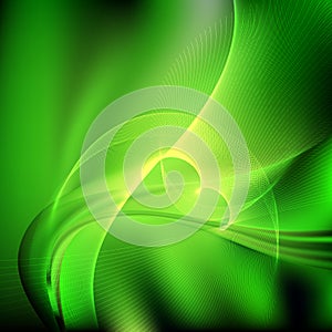 Green and Black Flowing Curves Background Vector Graphic