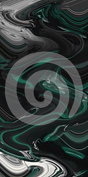 GREEN &BLACK Fluid painting abstract art pattern series