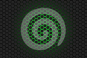 Green and black hexagon background