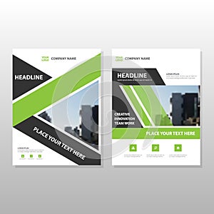 Green black label Vector annual report Leaflet Brochure Flyer template design, book cover layout design, green presentation