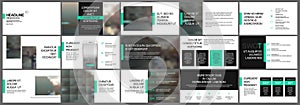 Green and black presentation templates elements