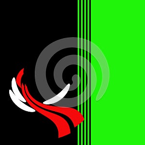 green black red white graphic design. irregulars shapes