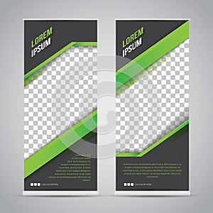 Green Black Roll Up Banner Template Mock Up