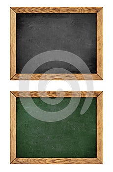 Green and black school blackboard or chalkboard