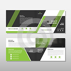 Green black triangle Vector annual report Leaflet Brochure Flyer template design, book cover layout design