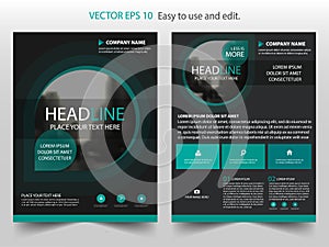 Green black Vector Brochure annual report Leaflet Flyer template design, book cover layout design, abstract business presentation