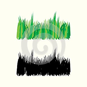 Green and black vector grass vector illustration