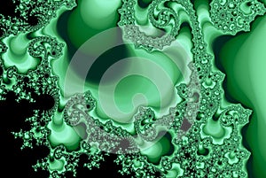 Green and black Wave Fractal diamand Swirl