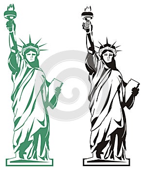 Two statue of liberty