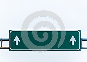 Green blank highway road sign