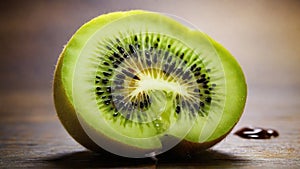 Green Bliss: Adore the Sweet and Tart Contrast of a Sliced Kiwi, Capturing its Vivid Green Bliss and Unmistakable Flavor - AI Gene