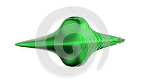 Green Blob with many Curved and Circle Waves on the Right
