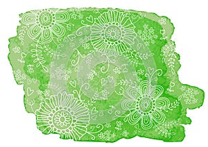 Green blob watercolor