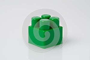 Green block constructor on white background. Construction idea concept