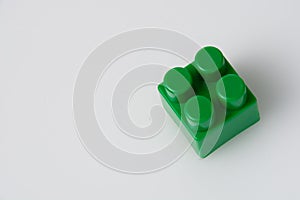 Green block constructor on white background. Construction idea concept