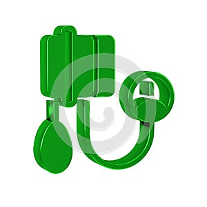 Green Blood pressure icon isolated on transparent background.