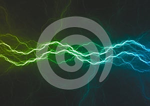 Green and blue abstract fractal lightning